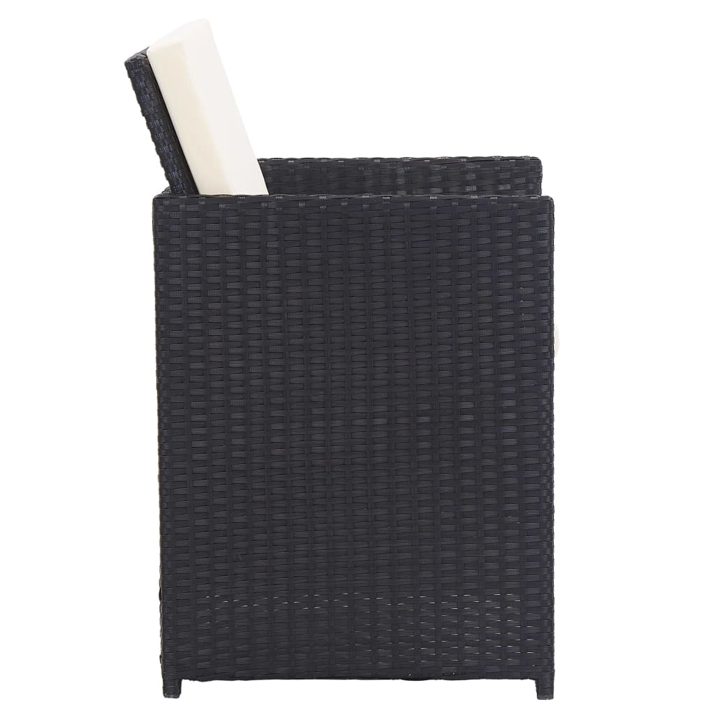 Set di mobili da giardino mobili da esterno 15 pezzi con cuscini resina intrecciata nera 02_0015875