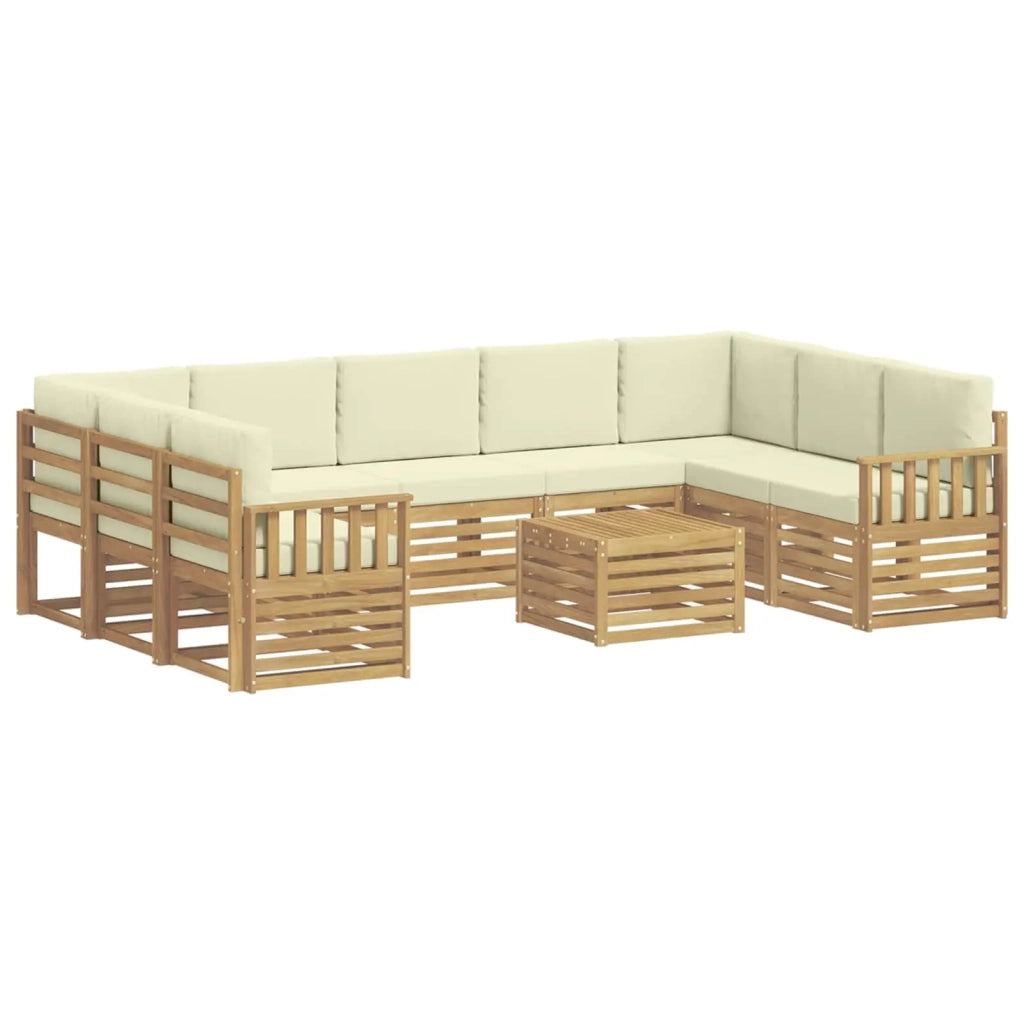 Set di divani da esterno 8 pcs Bianco e Crema 59 x 59 x 37 cm