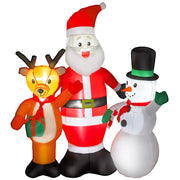 Babbo Natale Gonfiabile con Renna e Pupazzo di Neve ¨C Xylo ¨C 150 cm LED Elettrico Esterno