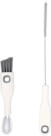 Set di spazzole per pulizia - 2 pezzi - Spazzola con coperchio - Spazzola per pulire i supporti - Spazzola a setole - Spazzola per pulire il biberon - Materiale: PP/acciaio inossidabile/nylon - Spazzola per biberon