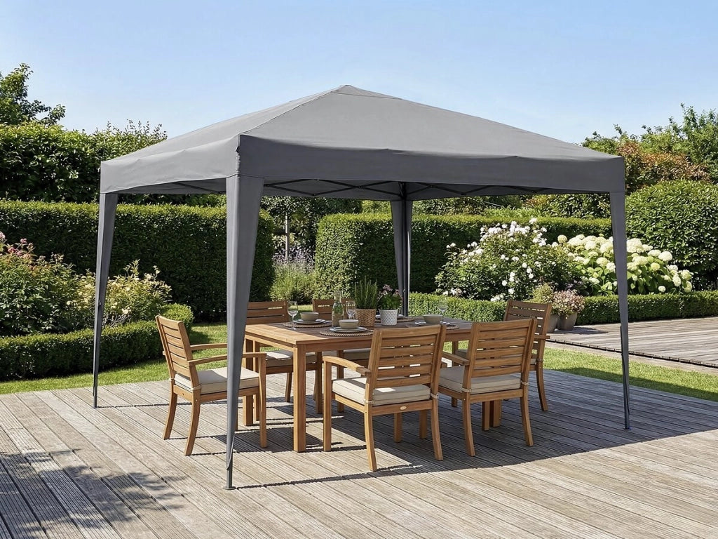 Pergolato pieghevole da giardino "Svetlana 3" - 9 m² - 3 x 3 m - Grigio