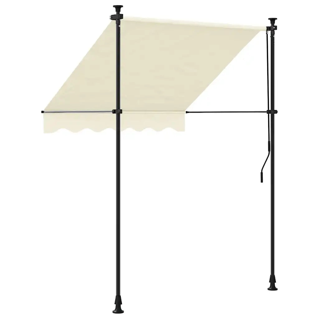 Tenda da Sole Retrattile Crema 200x115 cm in Tessuto e Acciaio 368745