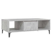 Tavolino salotto | Tavolino da caff¨¨ | Tavolino da Soggiorno Grigio Cemento 103,5x60x35cm Legno Multistrato