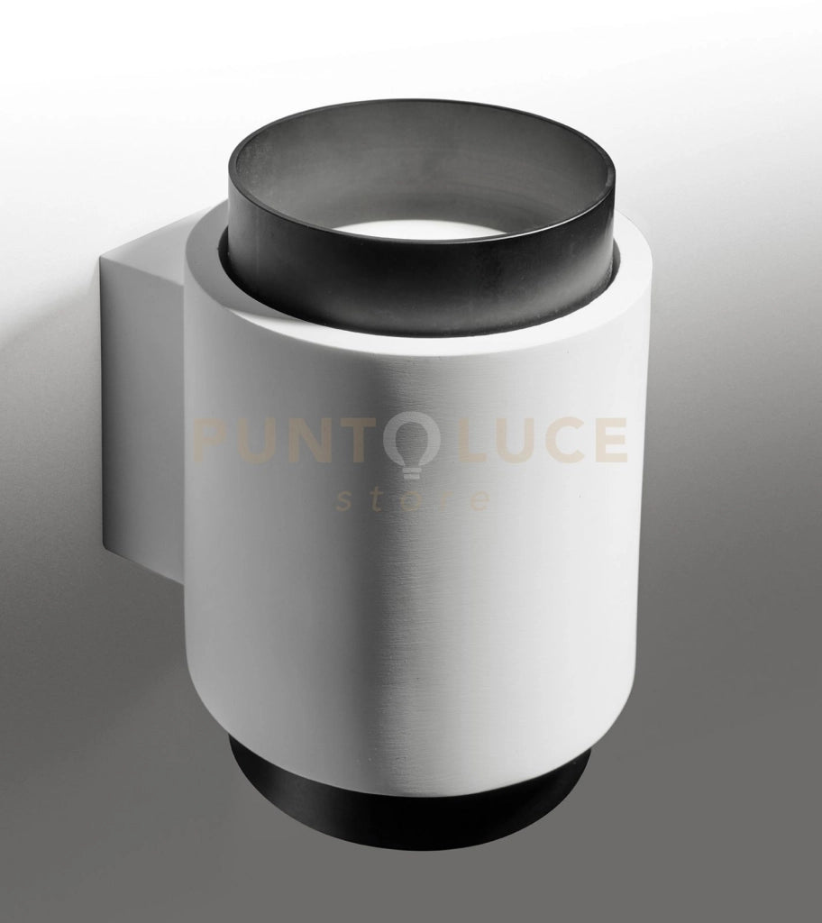 SYME applique da Parete 2 luci attacco GX53 Tonda Nero in gesso e alluminio 146cm