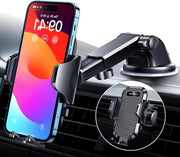 Supporto Telefono per Auto [Certificato Militare] Montaggio per Paraurti Ventilato Nero - Adatto per iPhone 14 Pro Max 13 12 Samsung