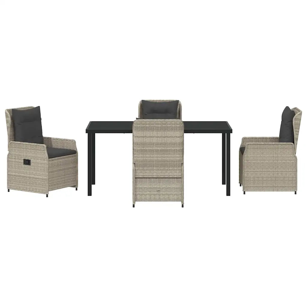 Set da Pranzo per Giardino 5 pcs Grigio chiaro polyrattan 3380977