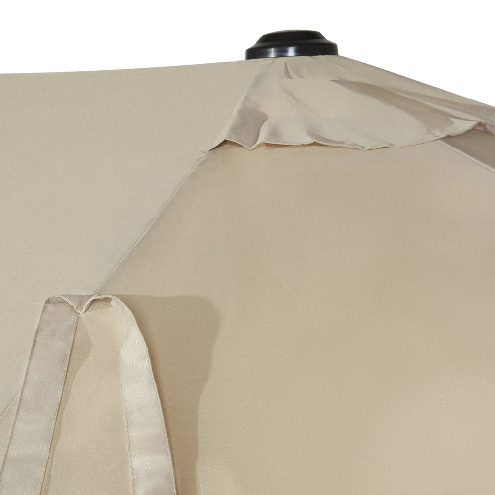 Ombrellone da giardino in tessuto beige alluminio 247 cm resistente agli agenti atmosferici