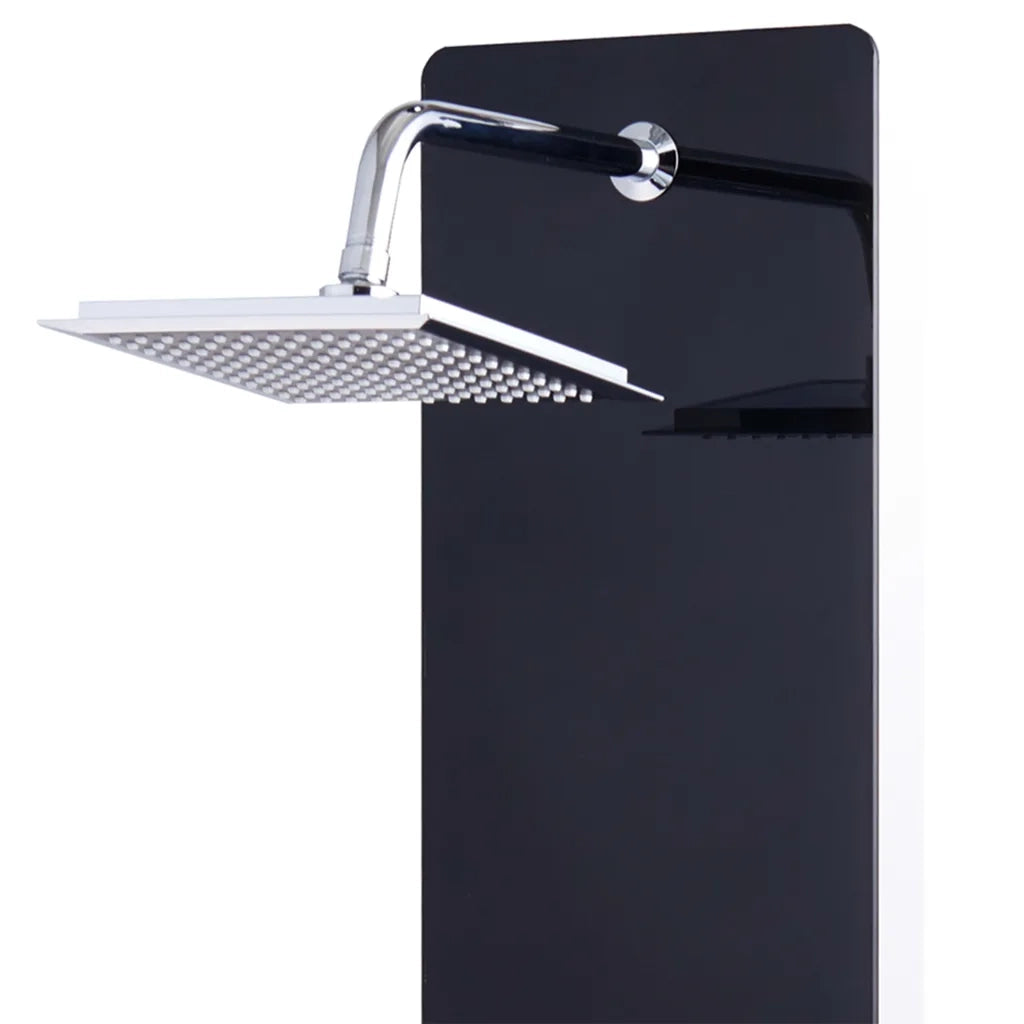 Pannello Doccia in Vetro 25x44,6x130 cm Nero 142993