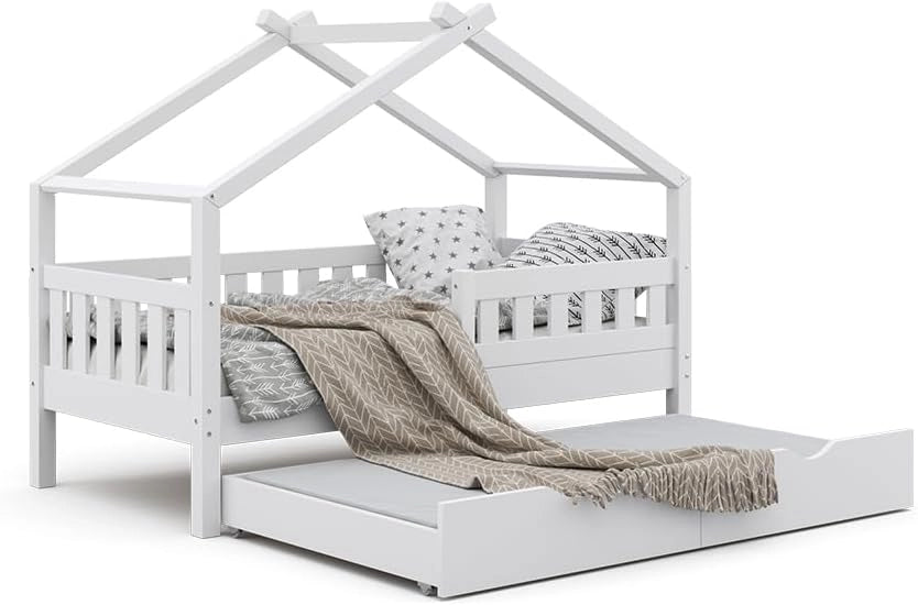Materasso bambini, Bianco, 80 x 150 cm Grado di durezza H2, adatto per lettini e letti junior, lavabile in lavatrice