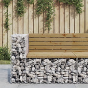 Panca da Giardino Design Gabbione-Sgabello-Panca da esterno 92x71x65,5 cm Pino Impregnato