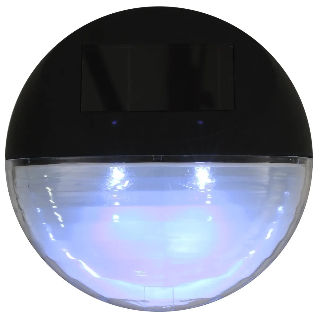 Lampade Solari da Parete da Esterni a LED 12 pz Rotonde Nere 44472