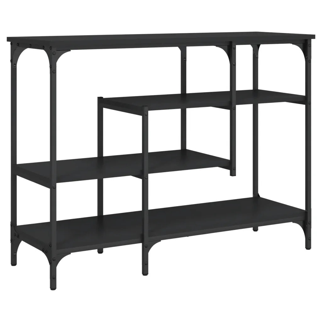 Tavolino Consolle con Ripiani-Tavolino da soggiorno Nero 100x35x75 cm 740197