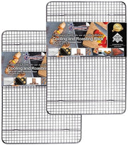 Griglia e raffreddatore in acciaio inossidabile per teglie da biscotti e torte, adatto per la cottura, il fumo, la grigliata e il raffreddamento - resistente alla ruggine e al forno (25,4 cm x 38,1 cm) 2-pack