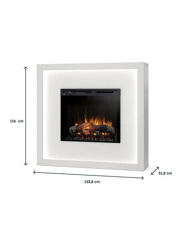 Caminetto Elettrico da pavimento A Libera Installazione A LED - Bianco opaco LITOS 28'