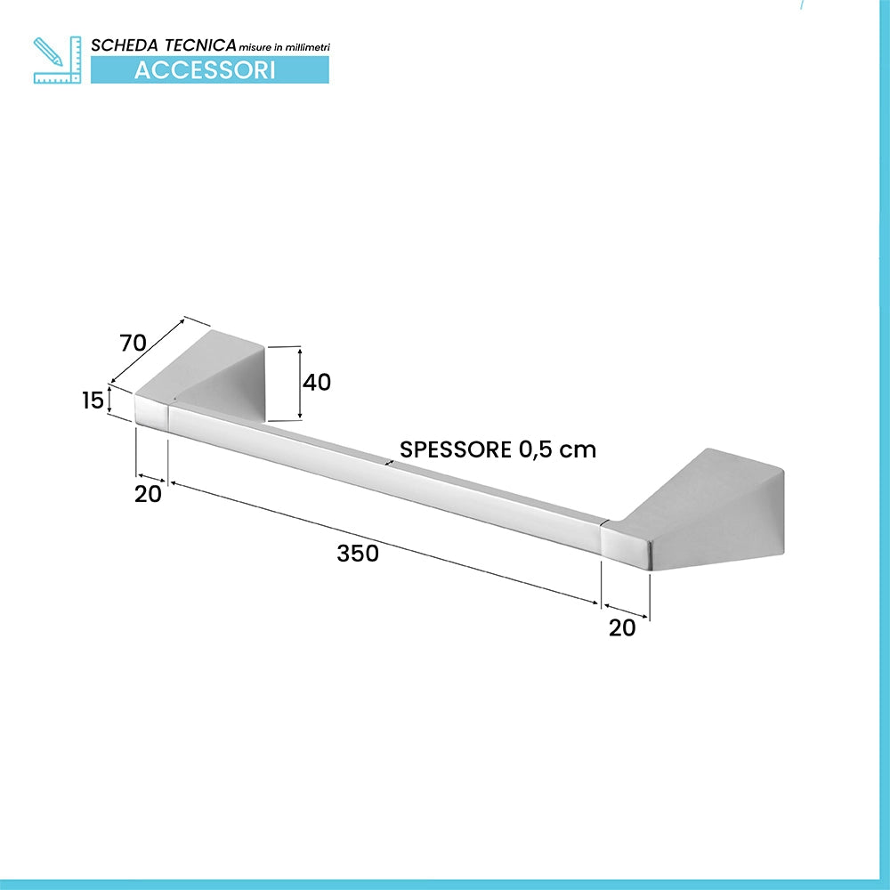 Set con appendino, porta rotolo e porta salviette a muro cromo Giza