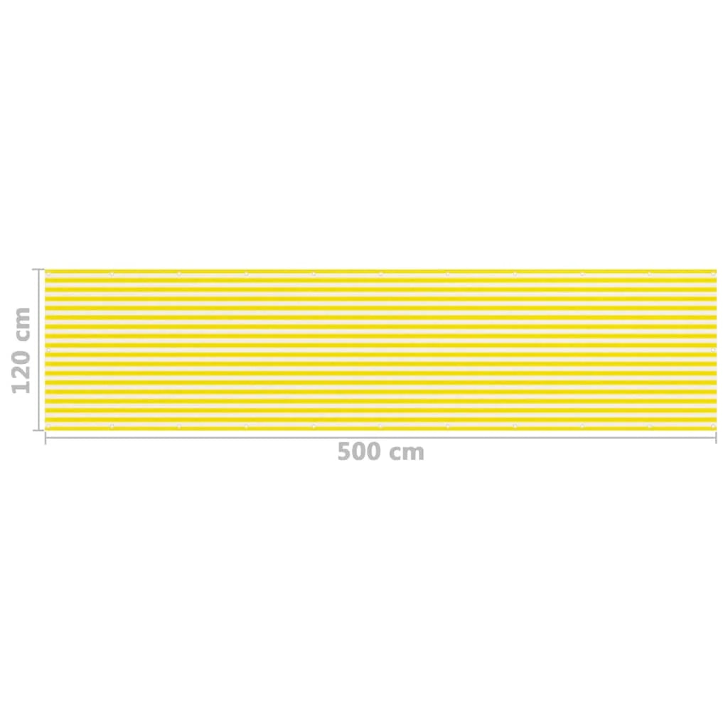 Schermo per balcone schermo per la privacy 120 x 500 cm HDPE giallo e bianco 02_0010209