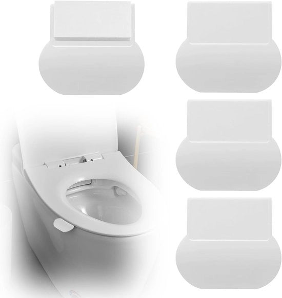 Liftatore per Coperchio di WC - 4 pezzi - Lifter per Cuscino di WC Autoadesivo - Maniglione Antimacchia per Lifter di Cuscino di WC - Strumenti - Per Bagno Casa Viaggi Ufficio Hotel Attrezzature - Bianco