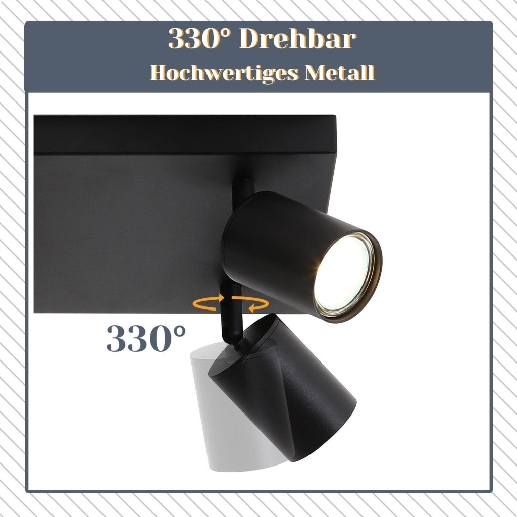 ZMH Faretto da soffitto 4 luci GU10 orientabili 330° per corridoio