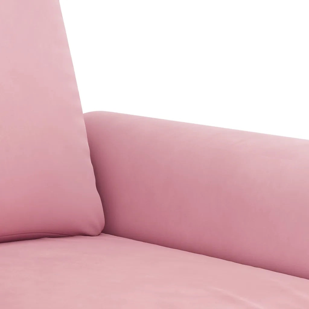 Set di Divani 2 pz con Cuscini Rosa in Velluto