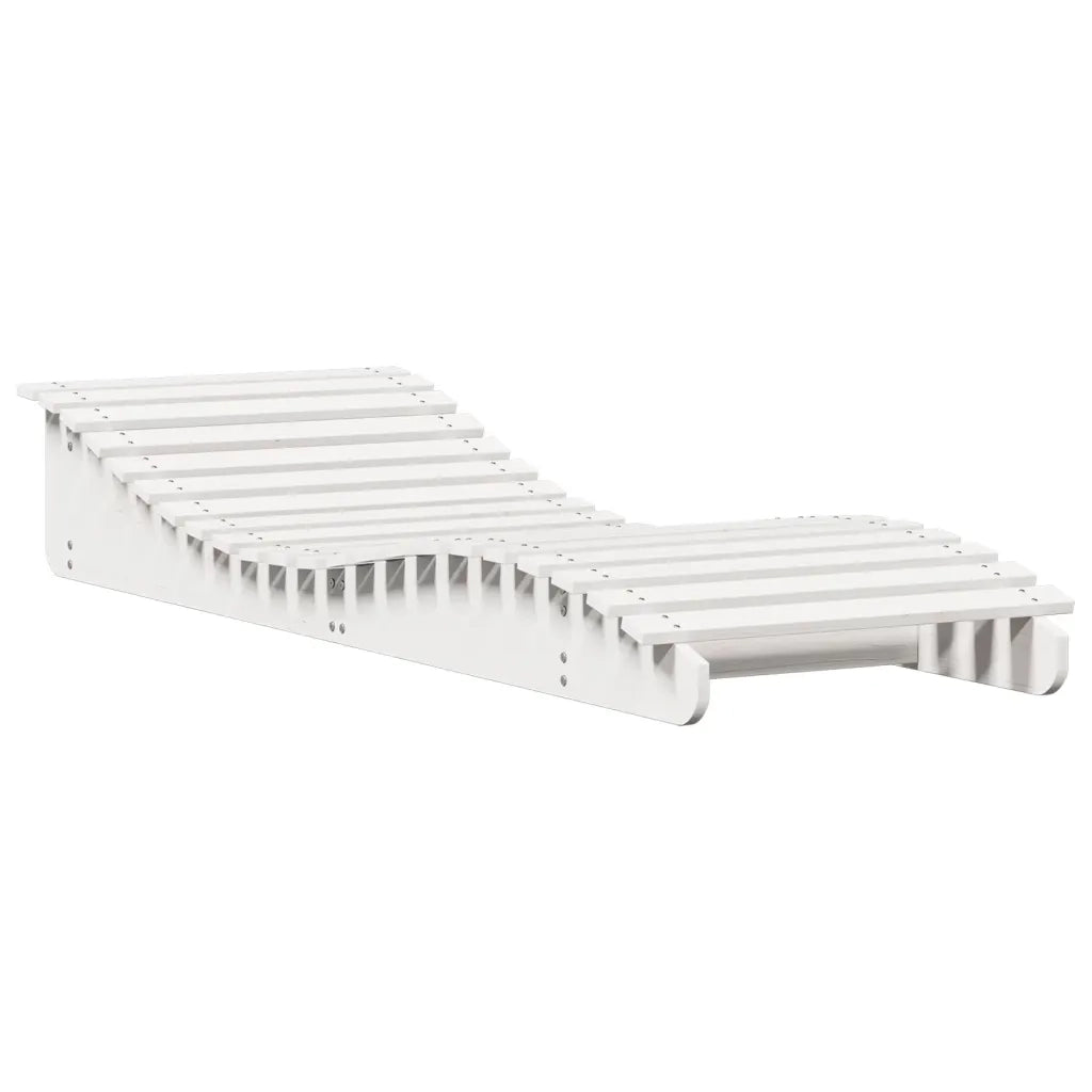 Lettino Prendisole Bianco 205x70x31,5 cm in Legno Massello Pino 832581