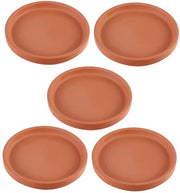 Set di Piatti per Piantine 5 Pezzi - Ceramica - Impermeabile - Piatti Tondi - Scatola per Gocce - Per Uso Interno - Piatti per Vasi di Fiori