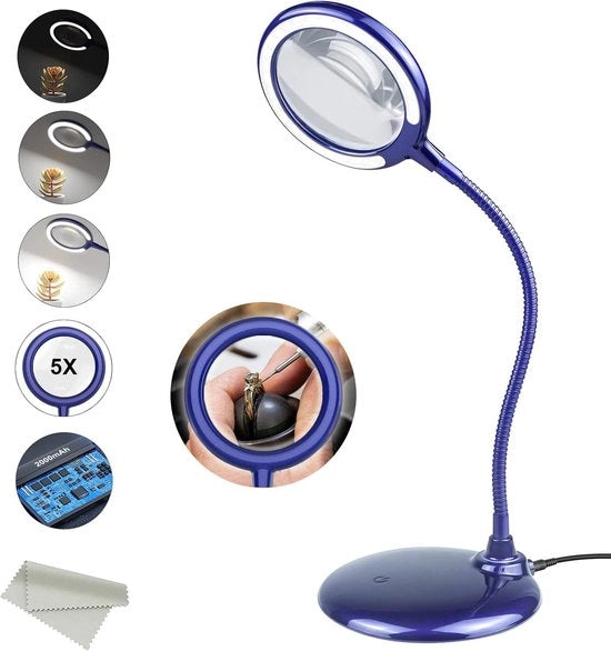 Vergrootglas con Illuminazione - Lampada di Ricerca con Illuminazione a Led