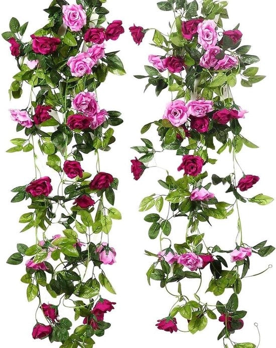 2 paia di supporti decorativi in magenta da 240 cm per decorazione di matrimoni e pareti