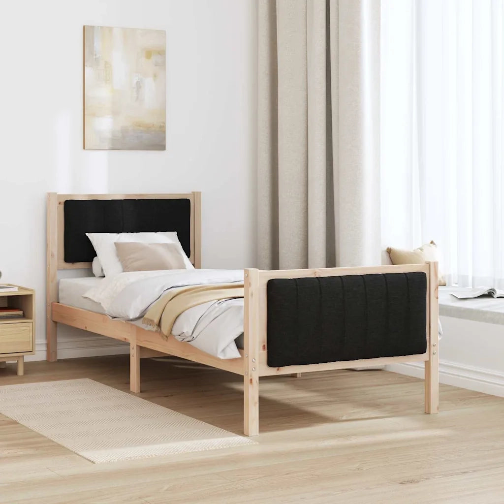 Letto singolo | Letto per adulti | Struttura del Letto con testiera Marrone e nero 80 x 200 cm