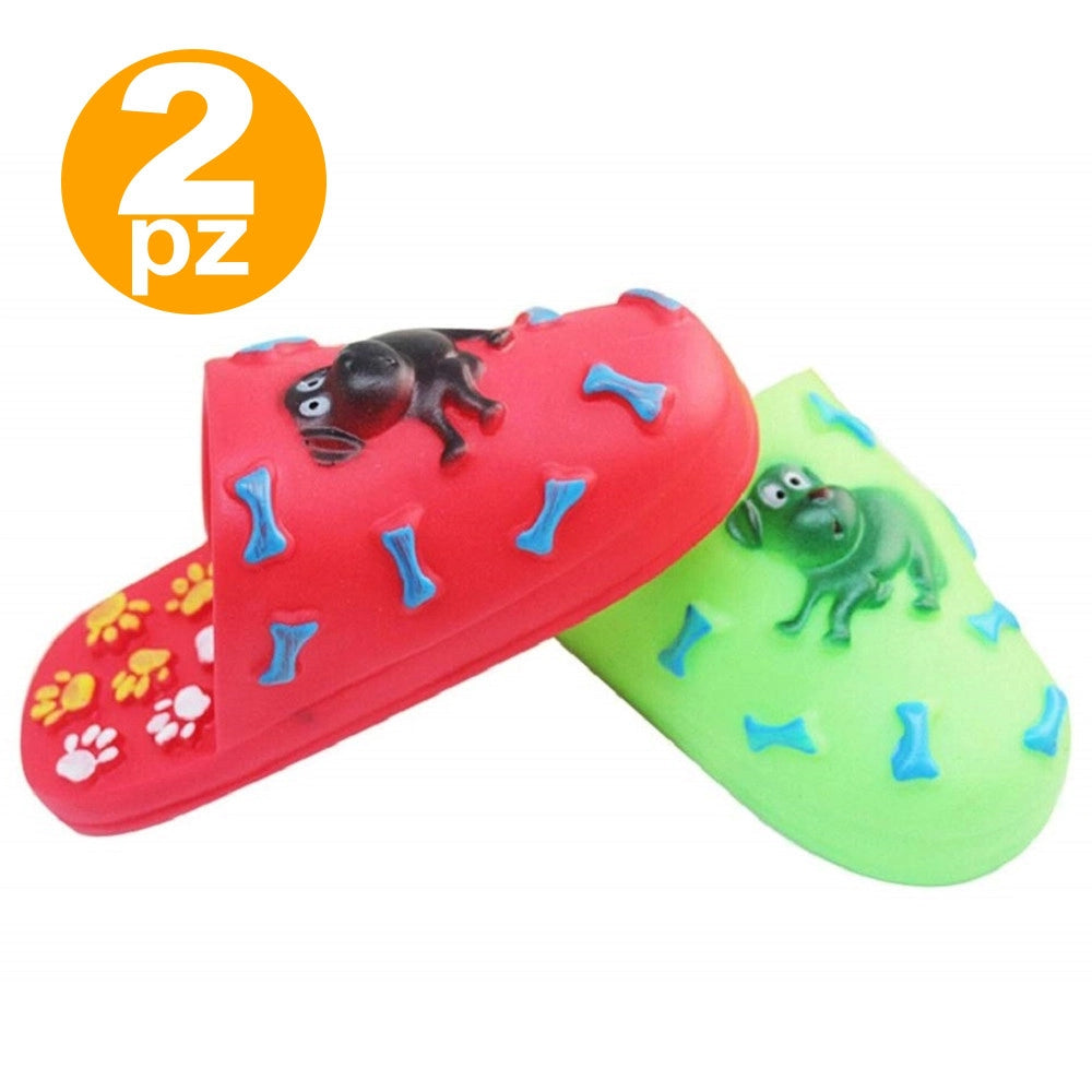 Trade Shop - Gioco Pantofola Ciabatta Con Suono Stridulo Gomma Cani Gatti Resistente Masticare -