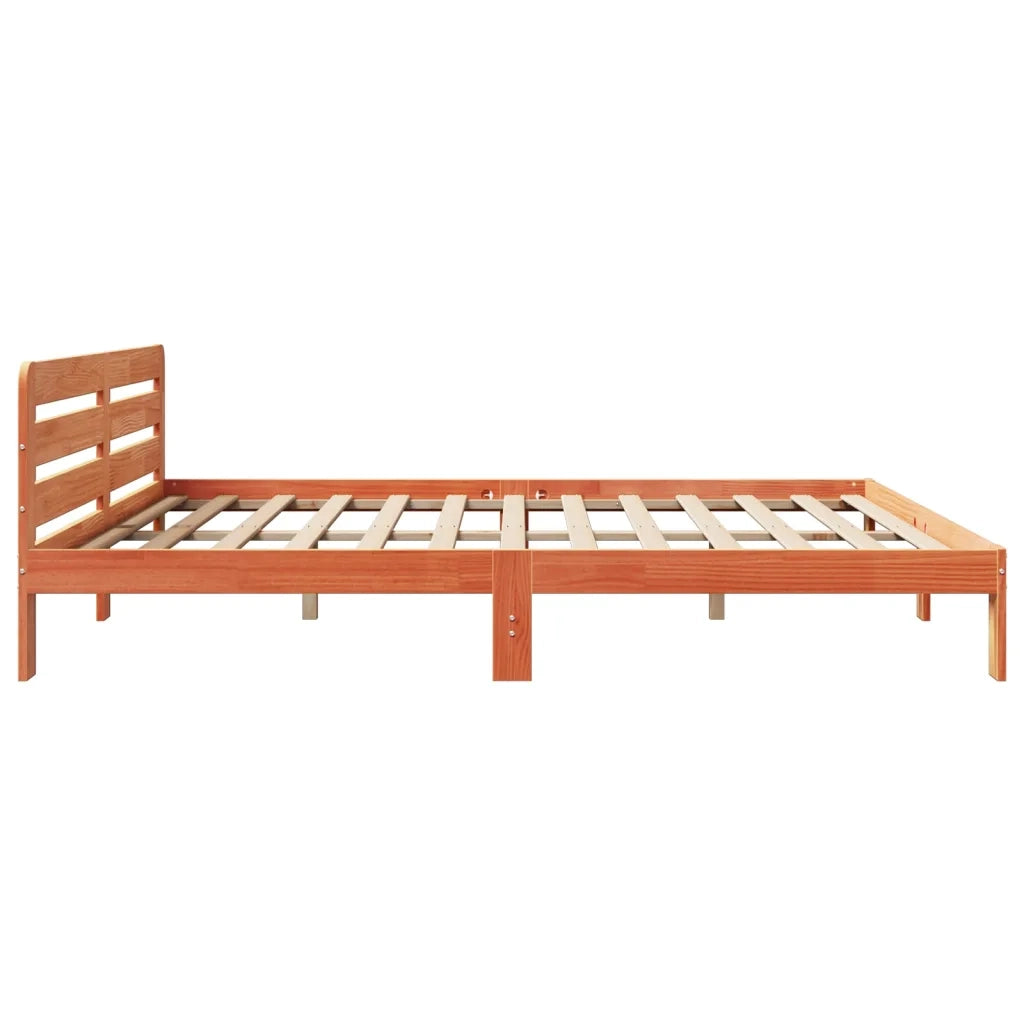 Letto senza Materasso Marrone Cera 180x200 cm in Legno di Pino