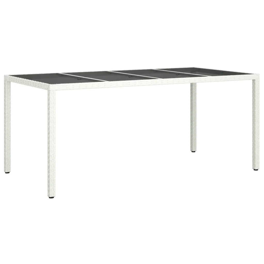 Set da Pranzo da Giardino 9 pz con Cuscini in Polyrattan Bianco