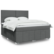 Giroletto a Molle con Materasso Grigio Scuro 180x200 cm Tessuto