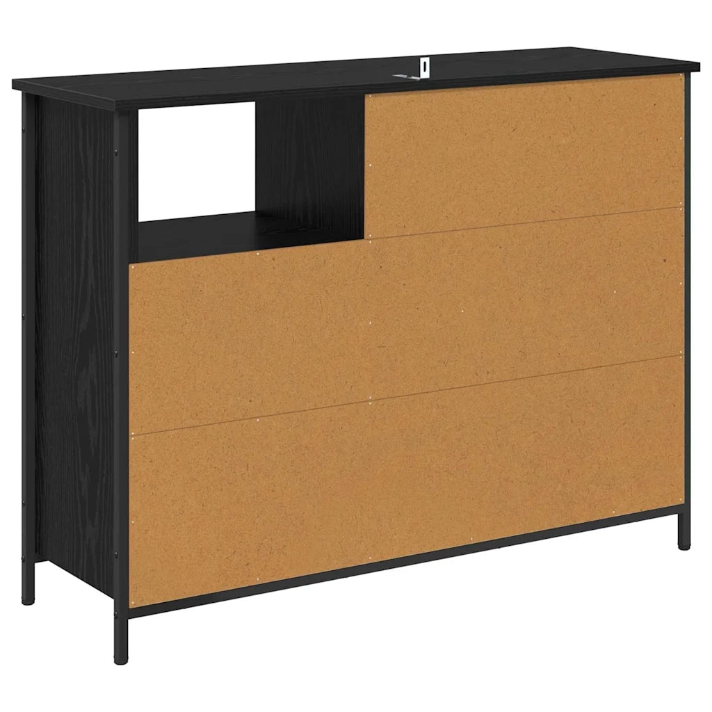 Credenza-Buffet-Armadio da cucina Rovere Nero 100 x 33 x 75 cm Legno multistrato