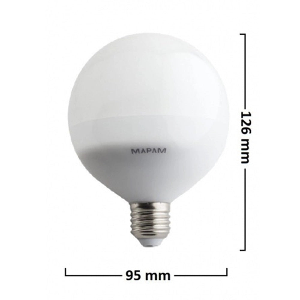 Trade Shop - Lampadina Led E27 Globo G95 12w Attacco Grande Luce Calda 3000k Basso Consumo 00173 -