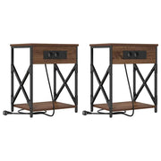 Set di 2 Comodini | Armadio da Notte | Mobiletto da notte Rovere Marrone 41 x 31 x 51 cm