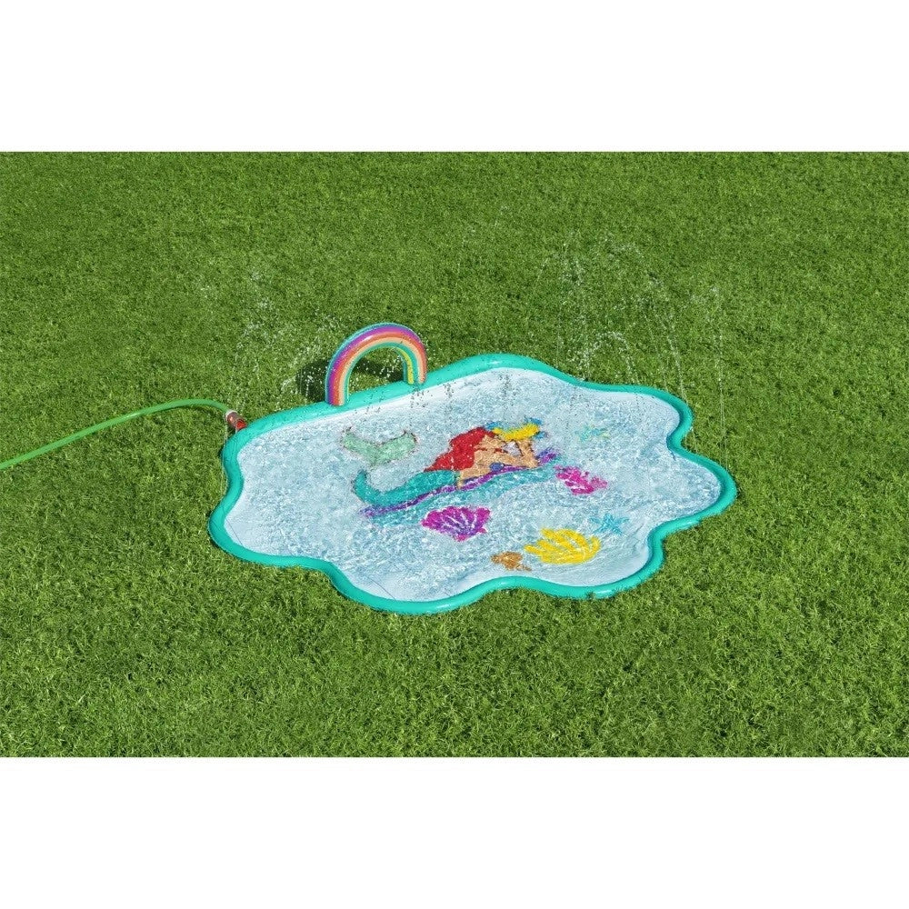 Trade Shop - Tappettino Spruzzi Acqua Sirenetta Splash Pad 163x145cm Per Bambini Estate 9101e -