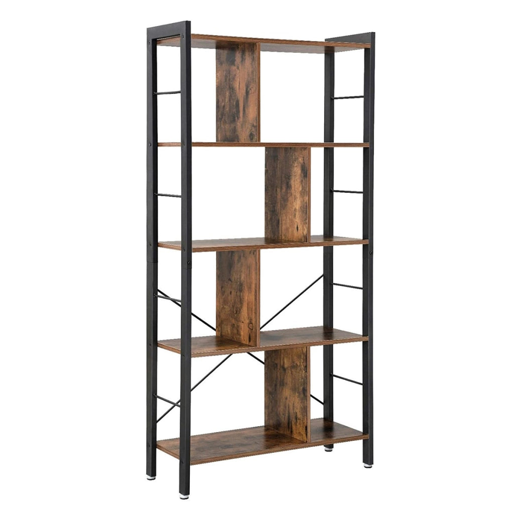 Libreria loft industriale in metallo e legno rustico