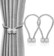 Gordini a molla, fermori per tende, sostegni per tende, fermori magnetici per tende, sostegni per tende, fermori, confezione da 2, fermori per tende da 40 cm (grigio)