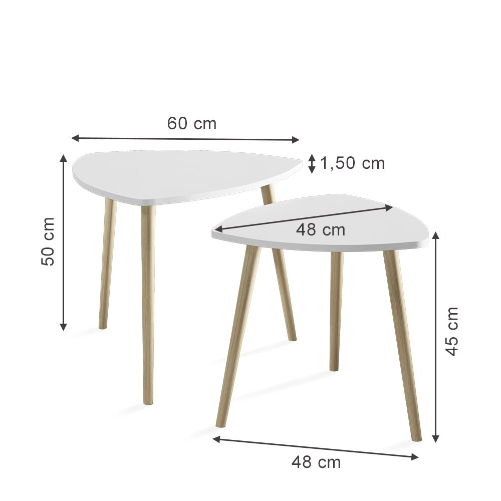 Vicco  Bianco/Sonoma 60 x 50 cm Set di 2