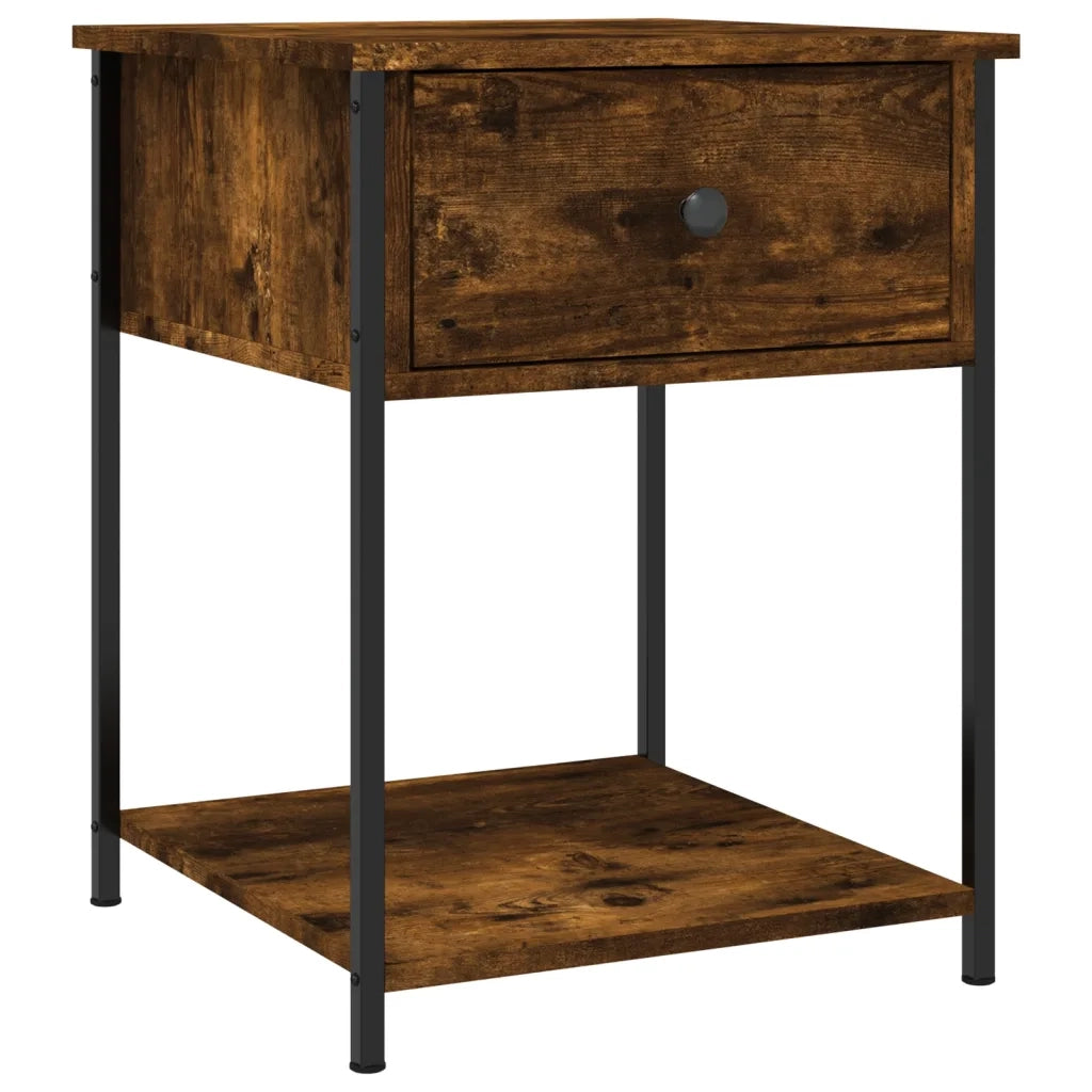 Comodini 2 pz Rovere Fumo 44x45x58 cm in Legno Multistrato 825848