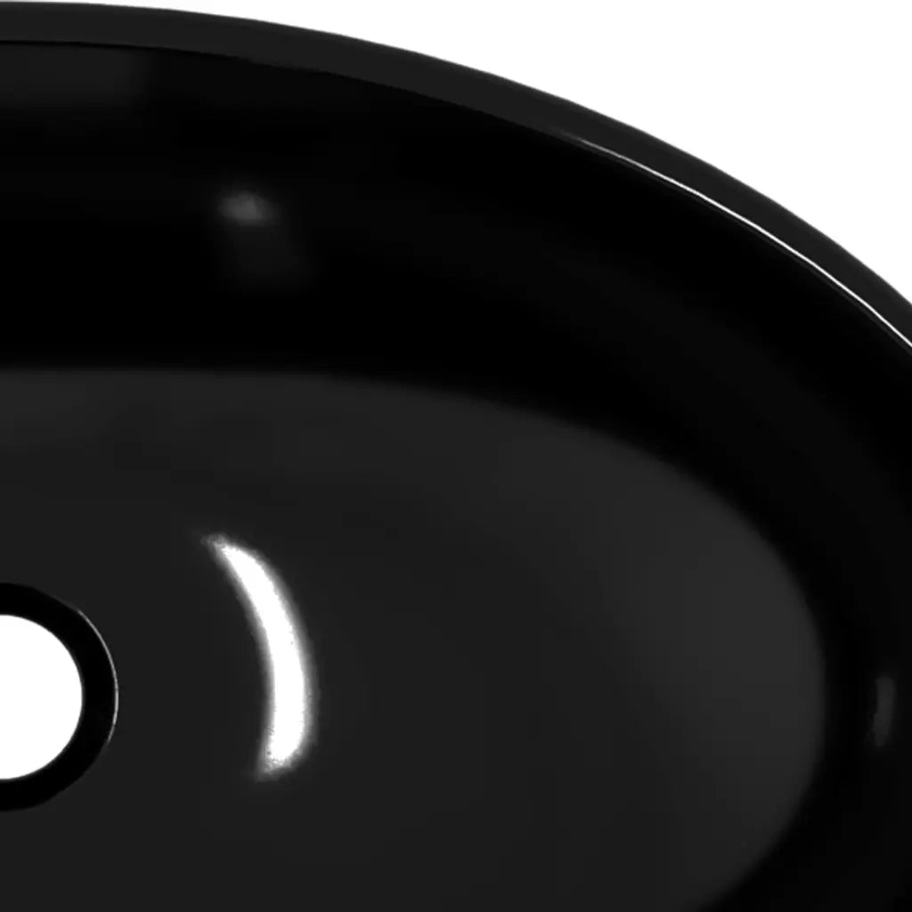 Lavandino in Vetro-Lavabo-Lavello Temperato 54,5x35x15,5 cm Nero