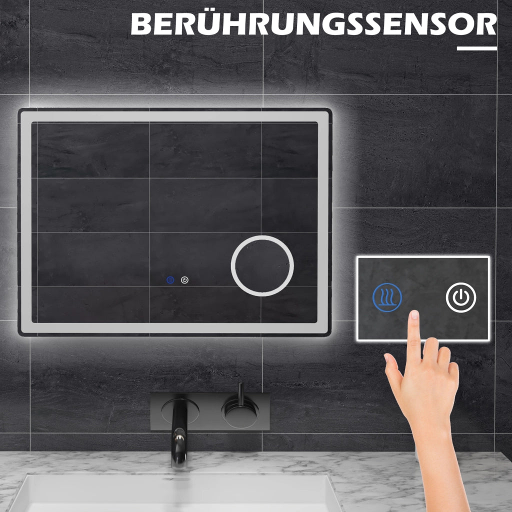 Specchio LED da bagno con ingrandimento 3x e touch
