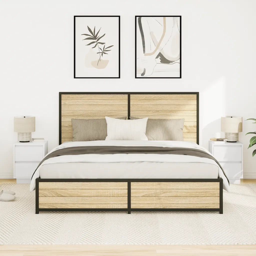 vidaXL Comodini con Luci a LED 2 pz Bianco 38x34x50 cm