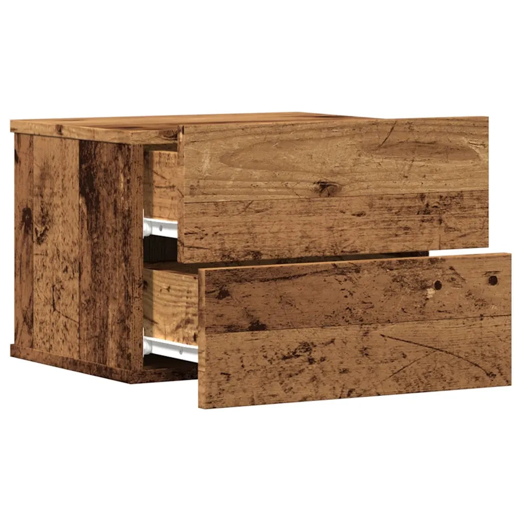 Comodino a Muro Legno Antico 40x32x30 cm 855944