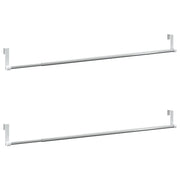 Binari per Tende 2 pz Bianco e Argento 60-105 cm Alluminio CFW2574338