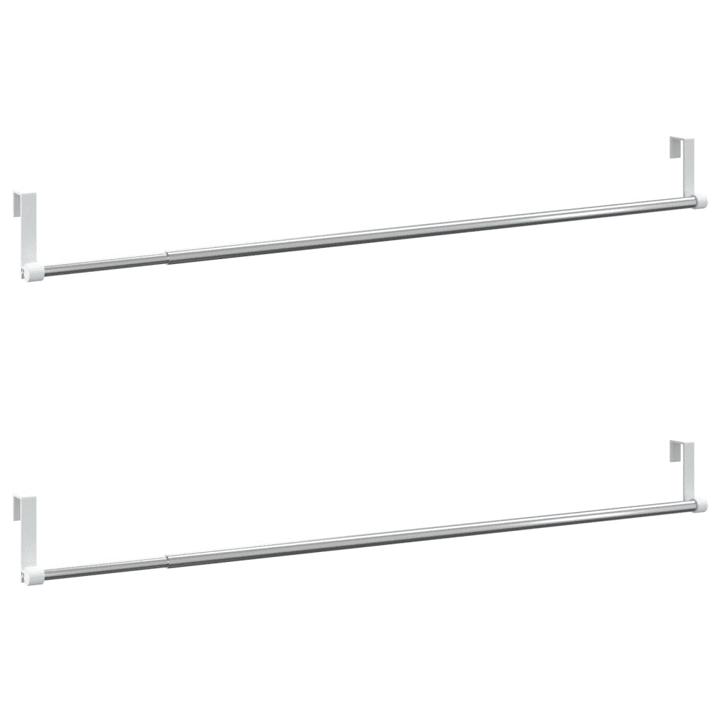 Binari per Tende 2 pz Bianco e Argento 60-105 cm Alluminio CFW2574338