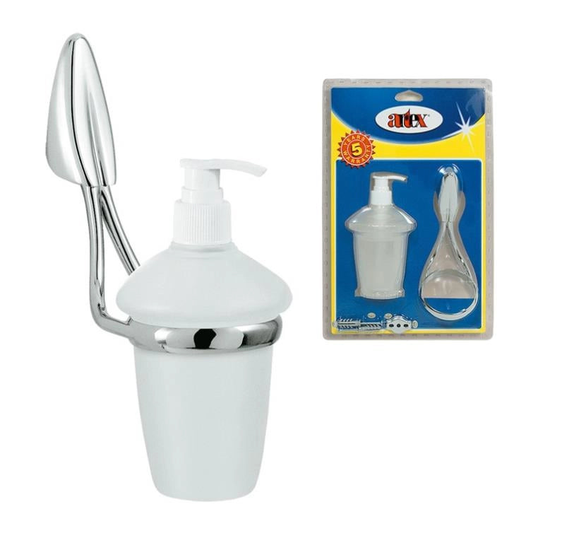 Portasapone Dispenser da Parete Glaciar Sapone Liquido in Vetro Artex