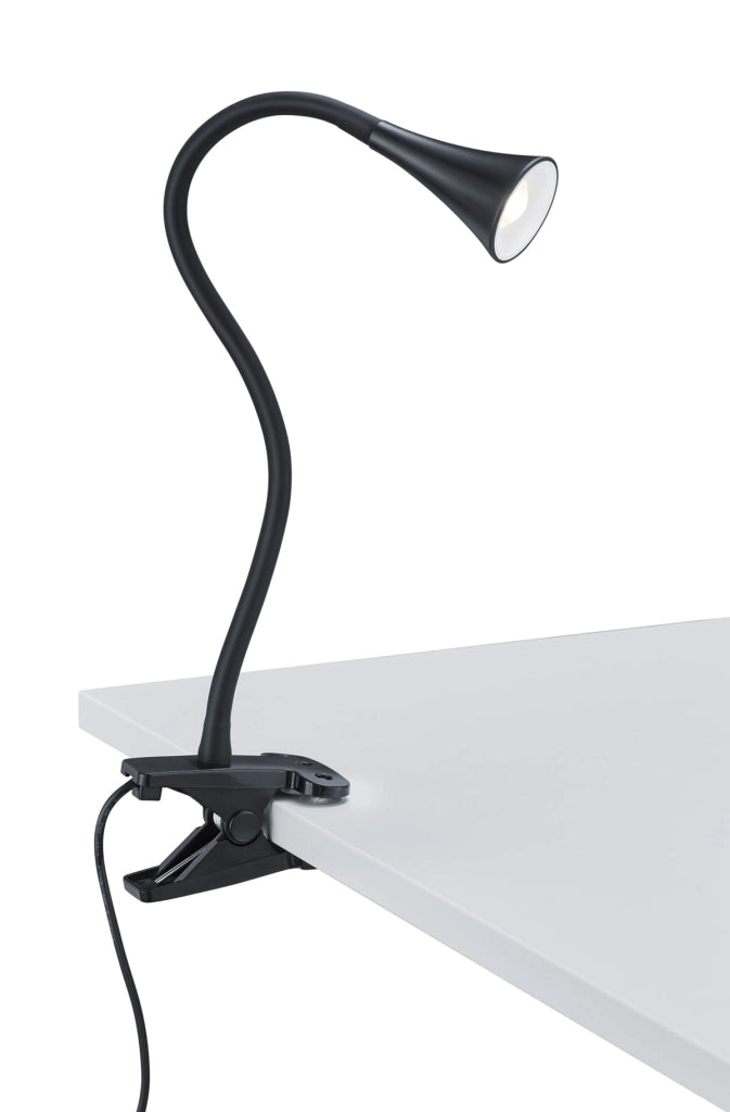 Lampa a morsetto da Interno a LED in Plastica Nero