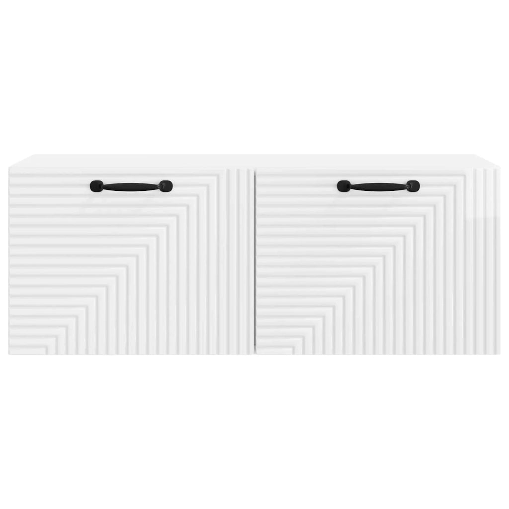 Mobile Porta TV da Muro Bianco Lucido 78,5 x 31 x 30 cm