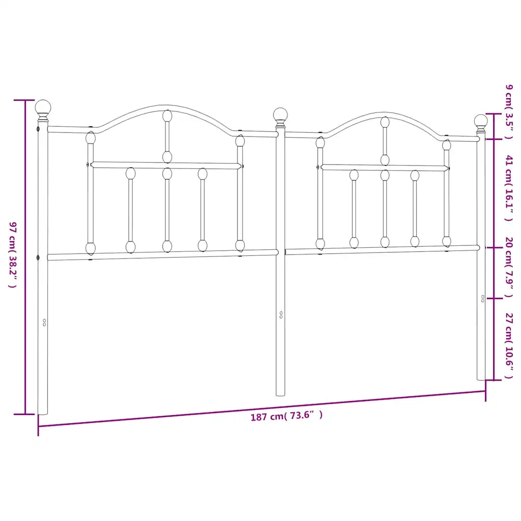 Testiera di Ricambio in Metallo Bianco 180 cm 353524